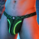 Tanga Dickmatized Negro-Verde neón