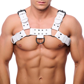 Bulldog Leather Harness White