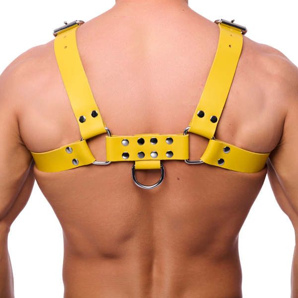 Leather Harness Buckle Yellow