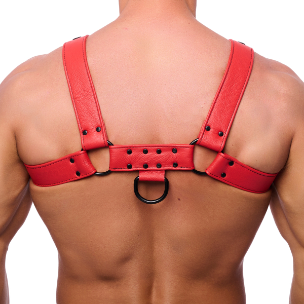 Arnês de Couro Vermelho Snap Leather Harness