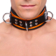 Collier en cuir 3 Anneaux D Orange-Noir