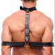 Bondage and arm support collar in leather