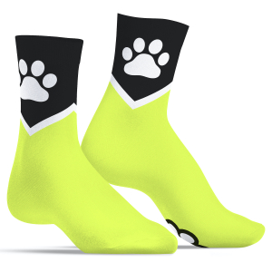 Kinky Puppy Socks Chaussettes PAW Kinky Puppy Jaune Fluo