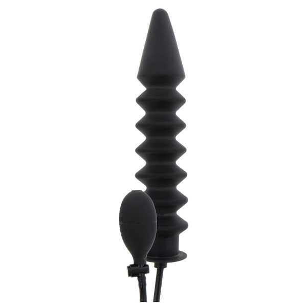 Hidden Desire Extreme Inflatable Ribbed Plug - Expert Black