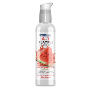 Swiss Navy Playful 4 in 1 Lubricant with Watermelon Flavor - 4 fl oz / 118 ml