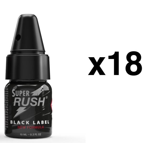 SUPER RUSH Black Label 10ml + Bouchon Inhalateur x18