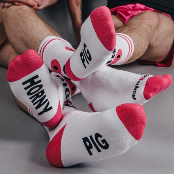 HORNY PIG Sk8erboy White Socks