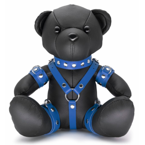 The Red Ours en cuir EDDY The BDSM Teddy Bear Bleu + Boite