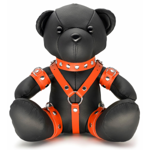 The Red Ours en cuir EDDY The BDSM Teddy Bear Orange + Boite