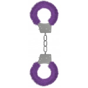 Ouch! Purple Metal Fur Handcuffs