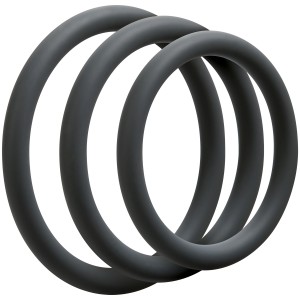Optimale set di 3 anelli sottili neri in silicone
