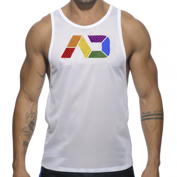 AD Rainbow Tank Top White