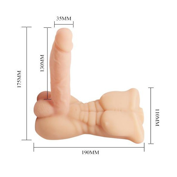 Homem maior dildo flexível e vibrador 13 x 3,5 cm