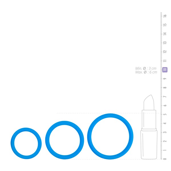 Cockring in silicone blu x3