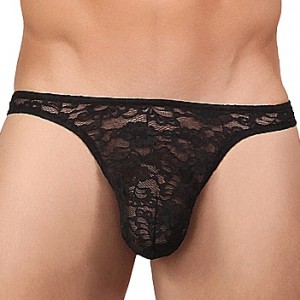 male power Lace Thong BONG THONG Black