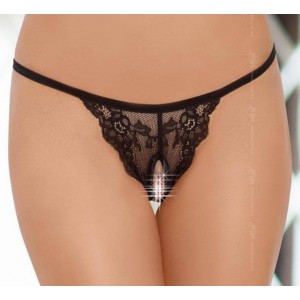 Softline String open crotch - Black