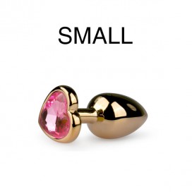 EasyToys Anal Collection Gold Heart Jewelry Plug - Small 6.3 x 2.6 cm
