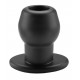 Ass Tunnel Plug Silicone Black Extra-Large 9 x 7 cm