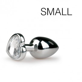 EasyToys Anal Collection Silver Heart Jewelry Plug - SMALL 6.3 x 2.6 cm