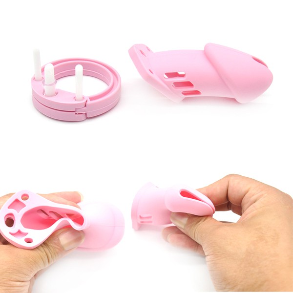 Silicone Chastity Cage Bran 9 x 3cm Pink