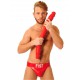 Dildo doppio elastico N°77 62 x 6,2 cm rosso