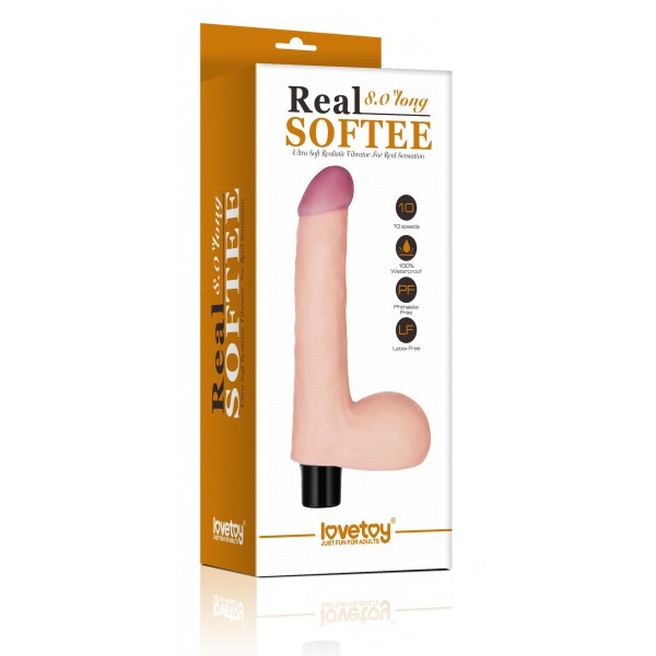 Dildo vibrante con borsetta Real Soft 14 x 4 cm