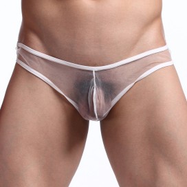White transparent tulle thong