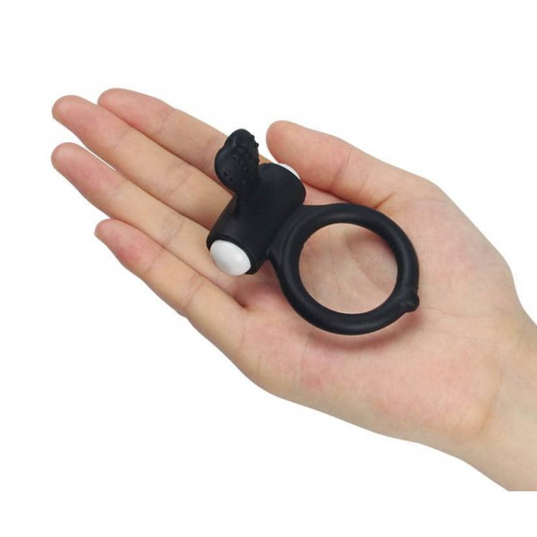 Anillo vibrador Power Clit HEART - Negro