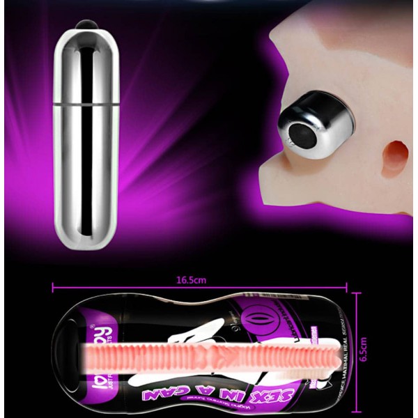 Realistic vibrating masturbator Stamina 16 x 6.5 cm