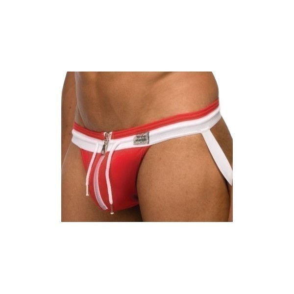 Zipper Jockstrap Red