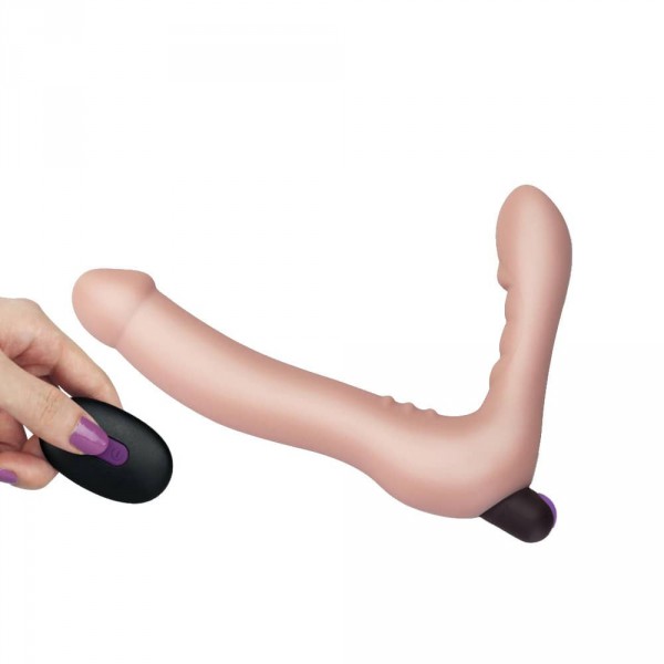 Consolador con cinturón vibrador y mando a distancia IJOY