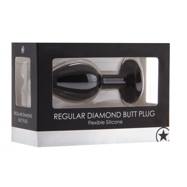 Regular Diamond Butt Plug - Black