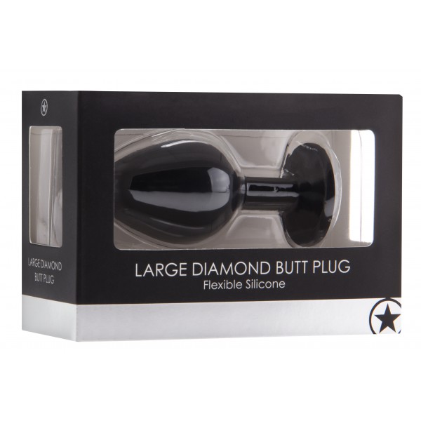 Plug diamond Large – 7 x 3.5 cm Noir