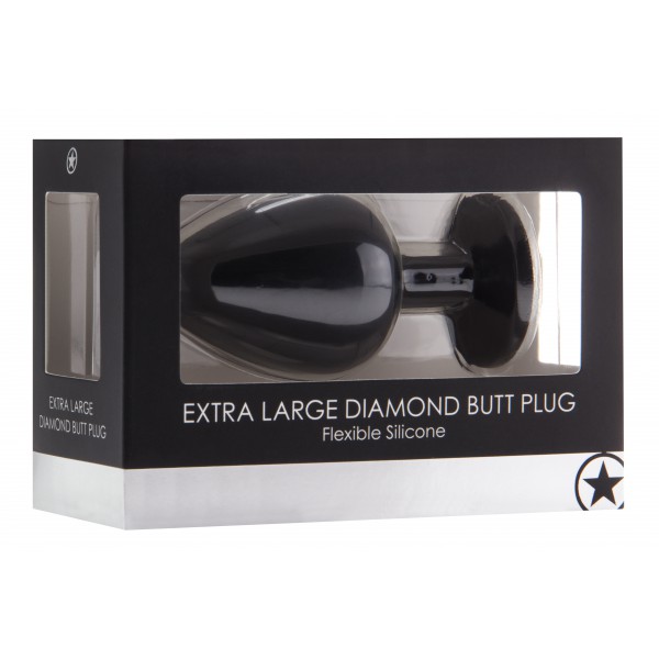 Extra Large Diamond Butt Plug - Black