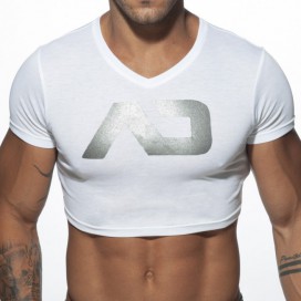 Addicted T-shirt CROP AD Blanc