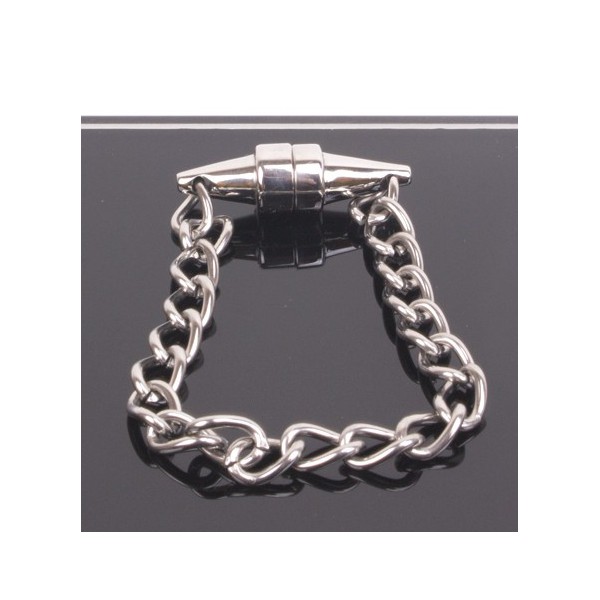 Magnetic clamp for nipple with chain