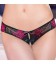 Open lace tanga - Black and pink