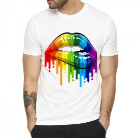 Rainbow Lips T-shirt White
