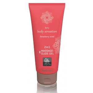  Massage- & Glide Gel 2 in 1 - Strawberry scent 200ml