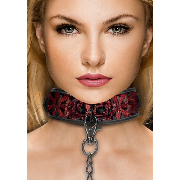 Luxury Halsband und Leine Rot