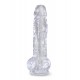 Dildo transparente King Cock 18 x 4,7cm