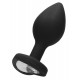 Plug Bijou Anal Silicone Heart Black 7 x 3.5 cm