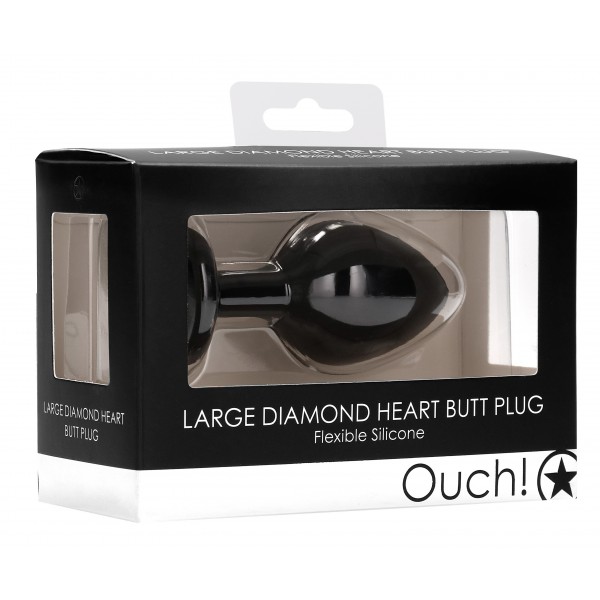 Plug Bijou Anal Silicona Corazón Negro 7 x 3,5 cm